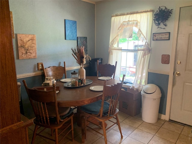 view of tiled dining space