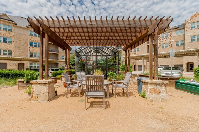 view of patio with a pergola