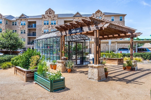 view of community with a pergola