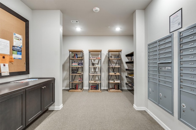 interior space with visible vents and mail area