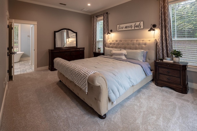 3050 County Road 3707, Bullard, TX 75757 - carpeted bedroom featuring crown molding, baseboards, and recessed lighting