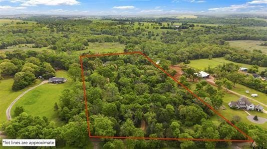 3050 County Road 3707, Bullard, TX 75757 - view of property location with property parcel outlined and a forest