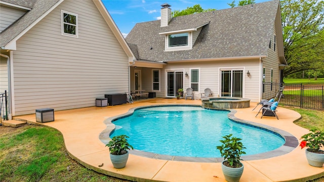 3050 County Road 3707, Bullard, TX 75757 - view of swimming pool with a patio, fence, and a pool with connected hot tub