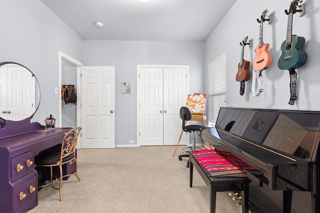 interior space with carpet flooring