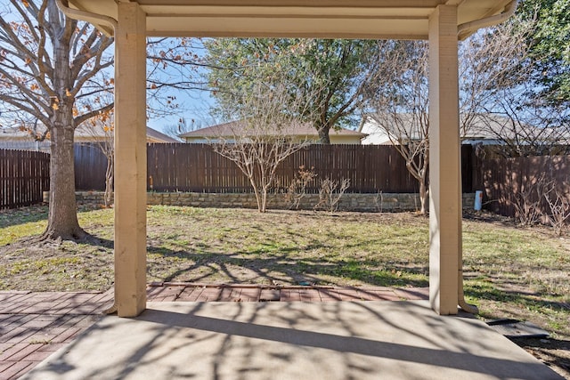 view of patio featuring a fenced backyard