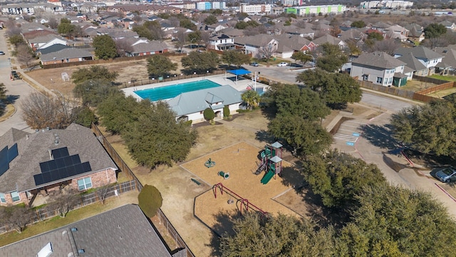 drone / aerial view with a residential view
