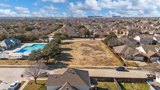 bird's eye view with a residential view