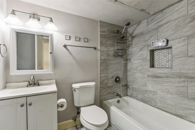7012 Newberry Ct E, Fort Worth, TX 76120 - full bath with toilet, bathing tub / shower combination, baseboards, and vanity