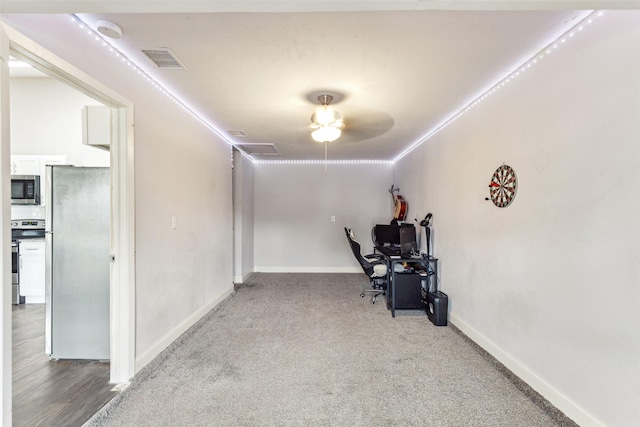 7012 Newberry Ct E, Fort Worth, TX 76120 - interior space with baseboards, carpet flooring, and visible vents