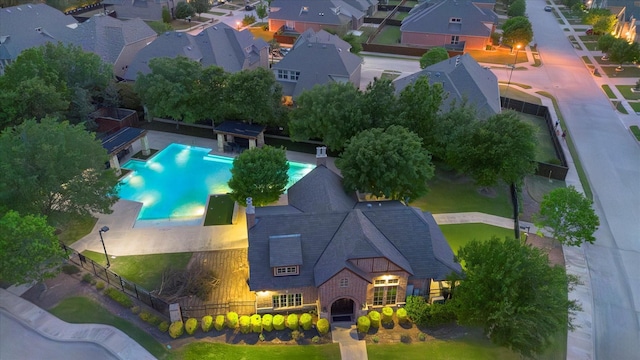 bird's eye view featuring a residential view