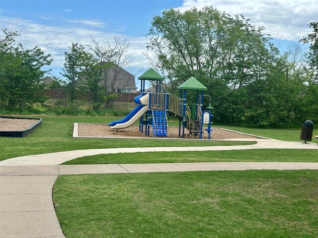 communal playground with a yard