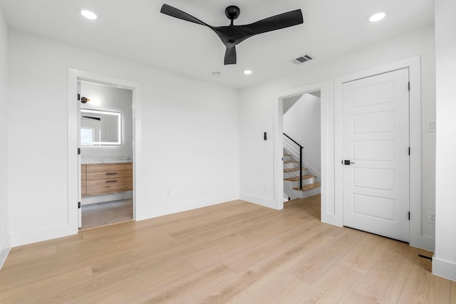 1926 Pueblo St, Dallas, TX 75212 - unfurnished bedroom with recessed lighting, baseboards, light wood-type flooring, and visible vents