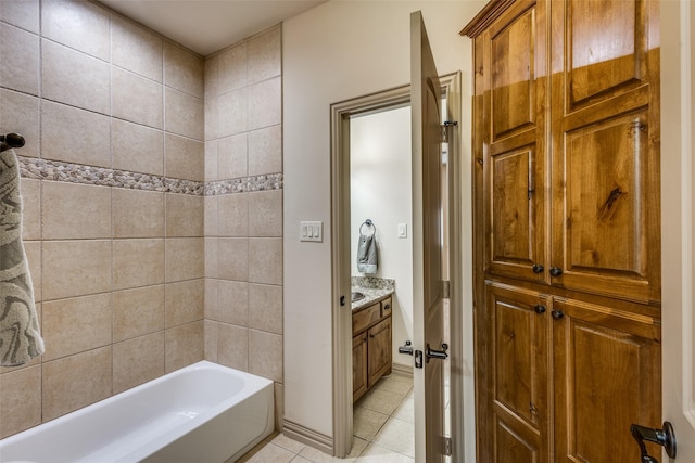4312 Blue Quail Dr, Mckinney, TX 75072 - full bathroom featuring tile patterned floors, vanity, and shower / bath combination