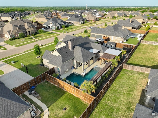 aerial view featuring a residential view