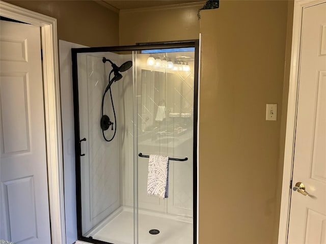 1302 Summit Dr, Mexia, TX 76667 - full bathroom featuring a shower stall and ornamental molding