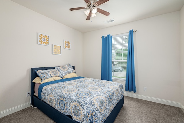 4409 Switchgrass St, Celina, TX 75009 - bedroom featuring carpet floors, a ceiling fan, visible vents, and baseboards