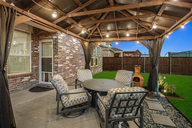 4409 Switchgrass St, Celina, TX 75009 - view of patio with a fenced backyard and a gazebo