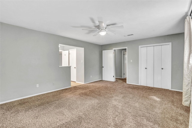 4225 Dawn Dr, Benbrook, TX 76116 - unfurnished bedroom featuring baseboards, a ceiling fan, visible vents, and carpet