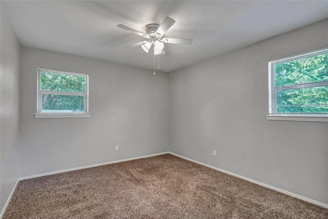 4225 Dawn Dr, Benbrook, TX 76116 - carpeted spare room with ceiling fan, a wealth of natural light, and baseboards