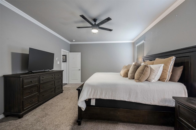 503 Saddle Club Way, Princeton, TX 75407 - bedroom featuring baseboards, crown molding, light colored carpet, and a ceiling fan