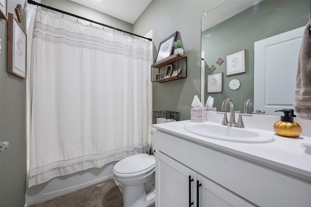 503 Saddle Club Way, Princeton, TX 75407 - bathroom with shower / tub combo, a textured wall, vanity, and toilet