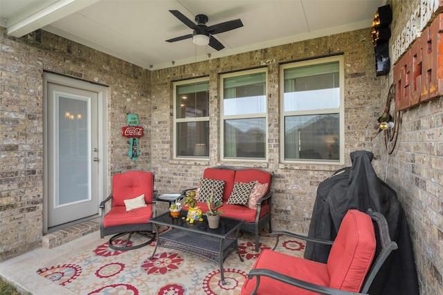 503 Saddle Club Way, Princeton, TX 75407 - view of patio featuring outdoor lounge area and a ceiling fan