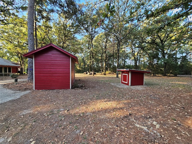 view of shed