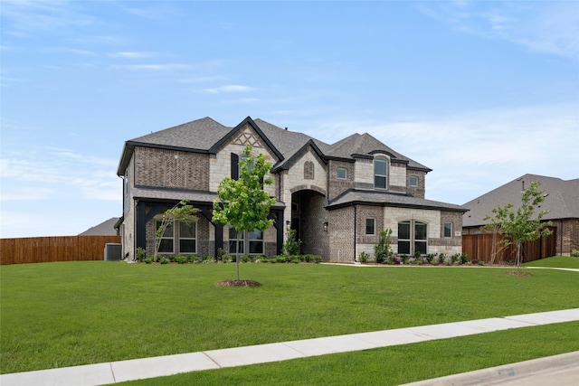 301 E Cheyenne Mountain Cor, Ovilla, TX 75154 - french country inspired facade with cooling unit, stone siding, and brick siding