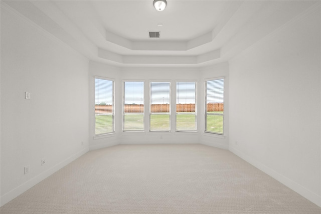 431 Broadmoor, Ovilla, TX 75154 - spare room with light colored carpet, a tray ceiling, and baseboards