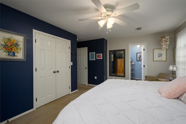 310 Otis St, Whitesboro, TX 76273 - carpeted bedroom with a ceiling fan, baseboards, and a closet