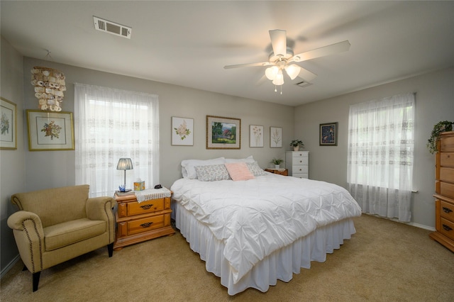 310 Otis St, Whitesboro, TX 76273 - bedroom with light colored carpet and a ceiling fan