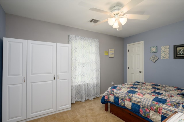 310 Otis St, Whitesboro, TX 76273 - bedroom with light carpet and a ceiling fan