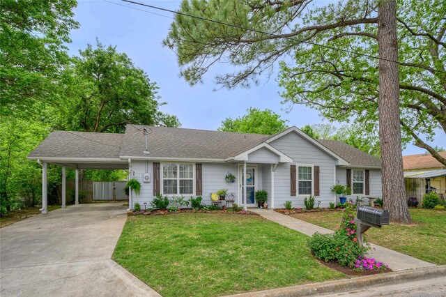 310 Otis St, Whitesboro, TX 76273 - single story home featuring concrete driveway, an attached carport, and roof with shingles