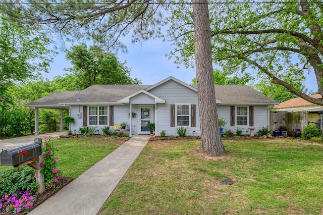 310 Otis St, Whitesboro, TX 76273 - ranch-style home featuring a carport and roof with shingles