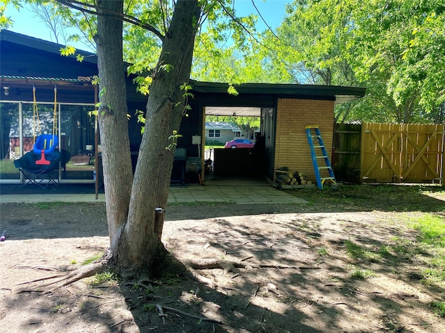 exterior space featuring fence