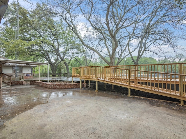 exterior space featuring a wooden deck