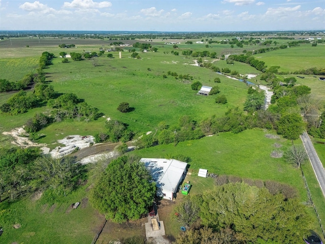 bird's eye view with a rural view