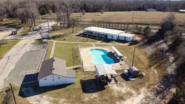 drone / aerial view with a rural view