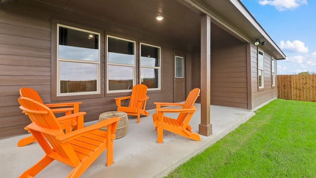 view of patio with fence