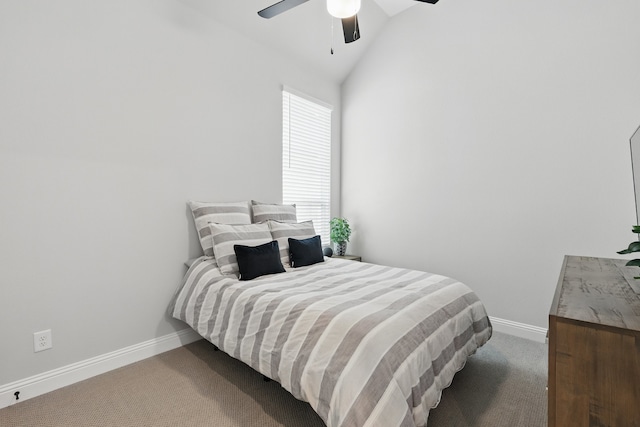 1808 Wren St, Argyle, TX 76226 - carpeted bedroom featuring baseboards, vaulted ceiling, and ceiling fan