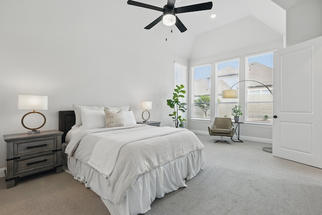 1808 Wren St, Argyle, TX 76226 - bedroom featuring carpet flooring, baseboards, a ceiling fan, and lofted ceiling