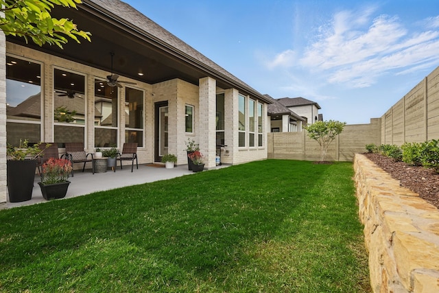 1808 Wren St, Argyle, TX 76226 - view of yard featuring ceiling fan and a patio area