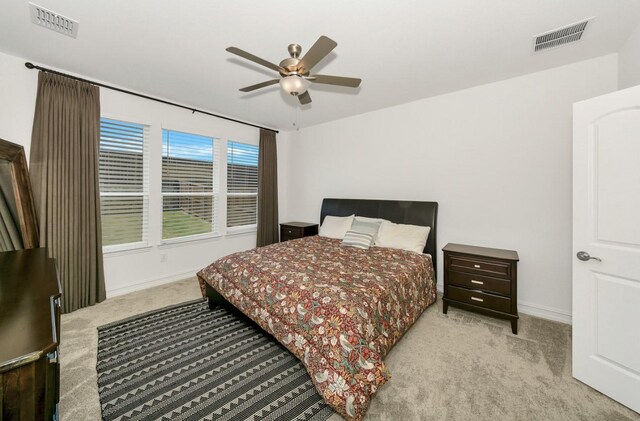 4321 Minnow Cove Rd, Oak Point, TX 75068 - carpeted bedroom featuring visible vents, ceiling fan, and baseboards