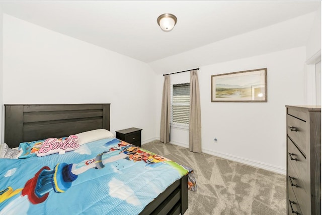 4321 Minnow Cove Rd, Oak Point, TX 75068 - bedroom with baseboards, light carpet, and vaulted ceiling