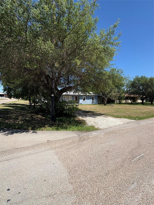 215 Fair Park St, Riesel, TX 76682 - view of property hidden behind natural elements with gravel driveway and a front yard