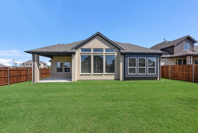 4225 Equine Dr, Joshua, TX 76058 - back of property with a fenced backyard, a patio, and roof with shingles