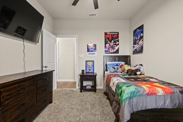 7401 Green Mesa Rd, Ponder, TX 76259 - bedroom with carpet, baseboards, and ceiling fan