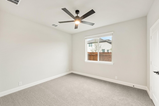 2708 Creekhollow Ct, Denton, TX 76226 - spare room featuring carpet flooring and ceiling fan