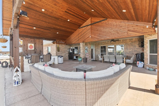 view of patio / terrace with an outdoor hangout area