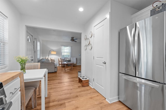 111 Peaceful Ln, Lacy Lakeview, TX 76705 - interior space with light wood-type flooring and recessed lighting
